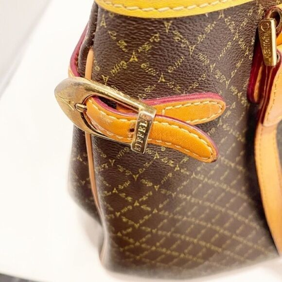 La Tour Eiffel Paris Should Bag Purse Tote Monogram Brown Tan - Picture 2 of 10